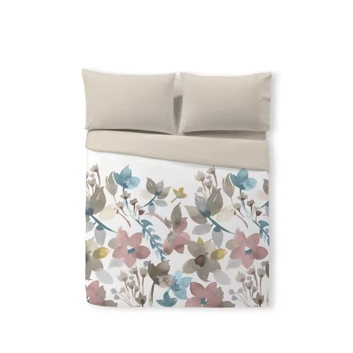 Reig Marti Funda Nórdica Reig Martí con Estampado de Flores Sobre Fondo Blanco - 1
