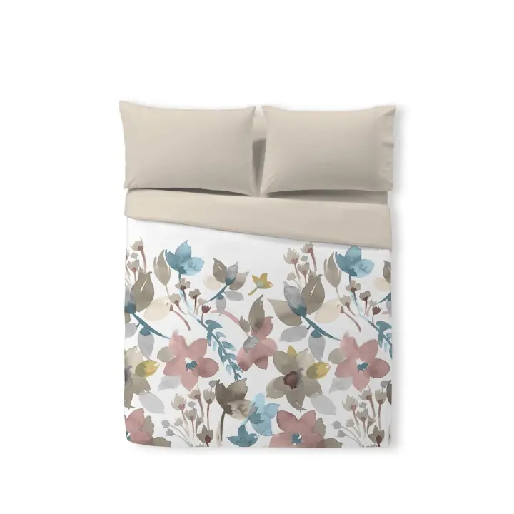 Reig Marti Funda Nórdica Reig Martí con Estampado de Flores Sobre Fondo Blanco - 1