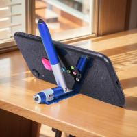 Bolígrafo De Bola Multifuncional 4 En 1 Con Luz LED Y Soporte Plegable Para Teléfono Para Oficinistas Tinta Negra Para Escritorio - details 4