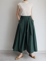 Falda Midi A-Line Elegante De Cintura Alta Para Mujer REALEFT Con Bolsillos Estilo Coreano Casual Suelta Y Solidaria Con Cinturón - details 18