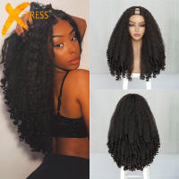 Pelucas Sintéticas X-TRESS Para Mujeres Afro Rizado Con Mezclilla Sin Pegamento Cabello Bouncy Kinky Straight Medio Tamaño Promedio Densidad 150% - details 1