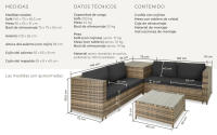 Tectake - Conjunto de ratán Siena | Componentes agrupables | Cojines extraíbles y muy cómodos | Práctica caja de almacenamiento con amortiguador - details 4