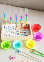 Juguetes Educativos Montessori Para Niños Prueba De Colores Con Test Tube Y Cuentas De Bricolaje Para El Desarrollo Cognitivo Y La Coordinación Ocular-Mano - details 0