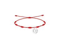 Cotigo Pulsera roja de 7 nudos hecho a mano con colgante de letras Iniciales de acero plateado , pulsera de nombre - details 16