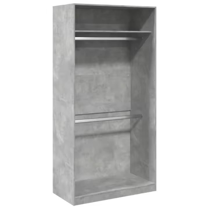 Armaro de Madera contrachapada gris Hormigón 100x50x200 cm - 1