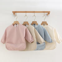 Bib De Comida Para Bebé De Color Sólido Impermeable Y Anti-Suciedad Ropa Suave Para Bebés De Tamaño 0-36 Meses Ropa De Bebé Fashion Unisex - details 0