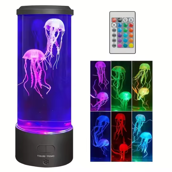 Jabulón De Control Remoto Luz Nocturna Colorida Para Decoración De Habitación Y Casa Forma Cilíndrica Silenciosa Con Luz LED - 1