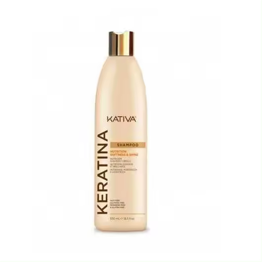 Champú Kativa Keratina nutrición 550ml  Suavidad, brillo, reconstrucción  Cabellos dañados y secos  Sin sales ni Sulfatos - 1