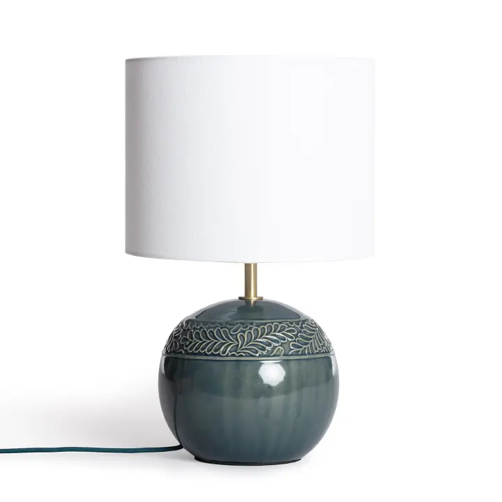 Ledkia Lámpara de Mesa de Cerámica Murger Verde Azulado - 1