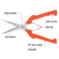 Tijeras De Uva Profesionales Acero Inoxidable Herramienta De Jardín Para Podar Y Recolección Con Cerradura Para Vivero Y Bonsái - details 6