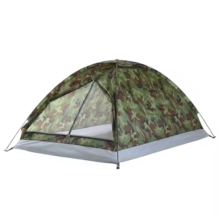 TOMSHOO Carpa Para Acampar Para 2 Personas Capa Sencilla Portátil De Verano Camuflaje Para Exteriores Viajes Material Oxford 600D Con Reflectante Mylar - 1