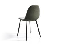 Meimon Silla de comedor con asiento en tejido verde claro jaspeado y trasera en polipiel verde oscuro. Medidas: 45 x 53 x 87 cm / Altura del asiento: 49 cm, sets de 4 unidades, pack de sillas - details 0