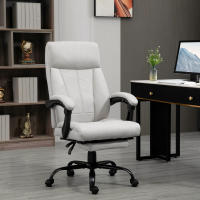 Sofá de Oficina con función de masaje, Sofá de dirección ergonómico con reposapiés regulable en Altura, gris Claro para oficinas y despachos en casa - details 0