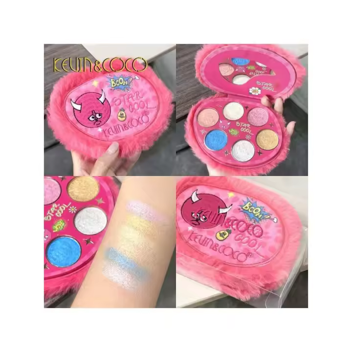 Kevin & Coco - Paletas de Sombras Kevin&Coco Just Peachy  y  Star Cool  - Diseño Peluche Kawaii Súper Suave - Tonos Brillantes, Metálicos y Mate - Alta Pigmentación y Diversión en un Estuche Compacto - Ideal para Regalo o Colección Única - 1
