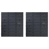 vidaXL Kit de cajas de almacenaje 96 pzas paneles de pared rojo negro - details 3
