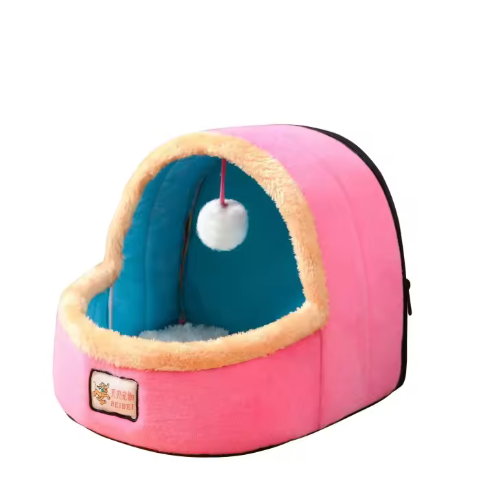 Cama Para Gato 2 En 1 Con Almohadilla Desmontable Y Lavable Casa De Gato Interior Nido De Gato Con Toldo De Algodón Puro 100% - 1