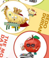 Bloques De Construcción De Micropartículas Mini Vista De La Calle Tienda De Takoyaki Tienda De Café Pastel De Fruta Pareja De Bolsas Lindas Para Niños Regalos De Navidad - details 19