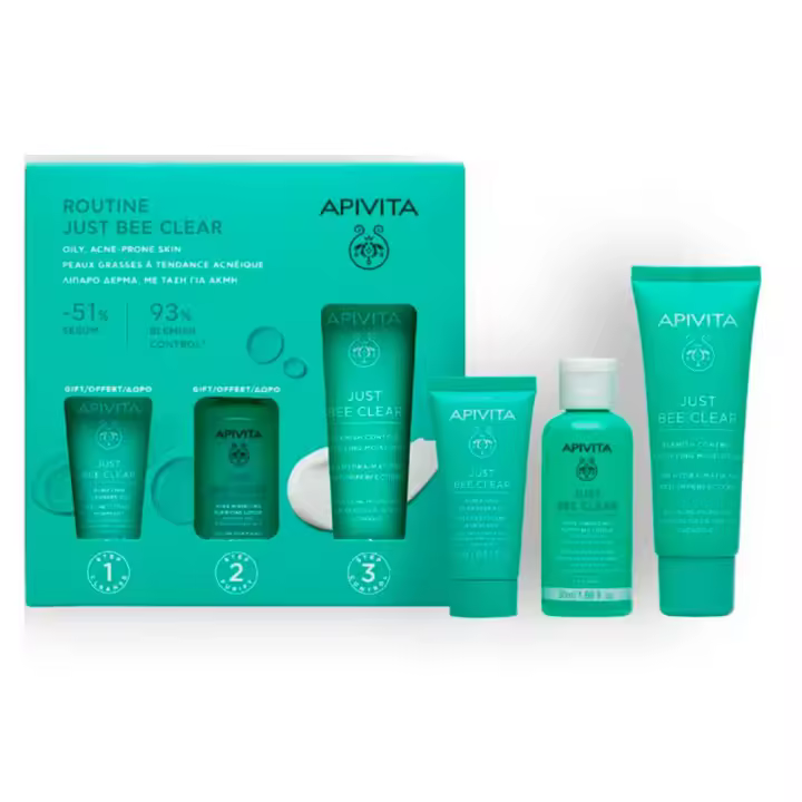 Apivita Just Bee Clear Rutina De Limpieza Pack - 1