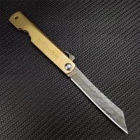 Cuchillo De Bolsillo Mini Higonokami Con Hoja De Acero Damasco Y Mango De Latón Para Camping Y Uso Táctico Multifuncional Herramienta De Mano - details 7