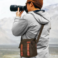 Bolsa De Hombro Para Cámara Cwatcun De Lona Resistente Al Agua Para Canon Nikon Sony Estuche Antichoque Para Lente De Fotografía - details 11