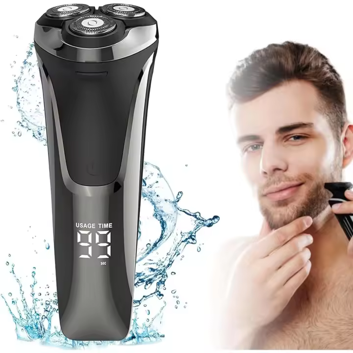 Afeitadora eléctrica Snapbuy, afeitadora eléctrica rotativa 4D Snapbuy, afeitadora eléctrica portátil resistente al agua definitiva, afeitadora eléctrica Snapbuy, afeitadora facial eléctrica recargable para hombres (1 juego) - 1