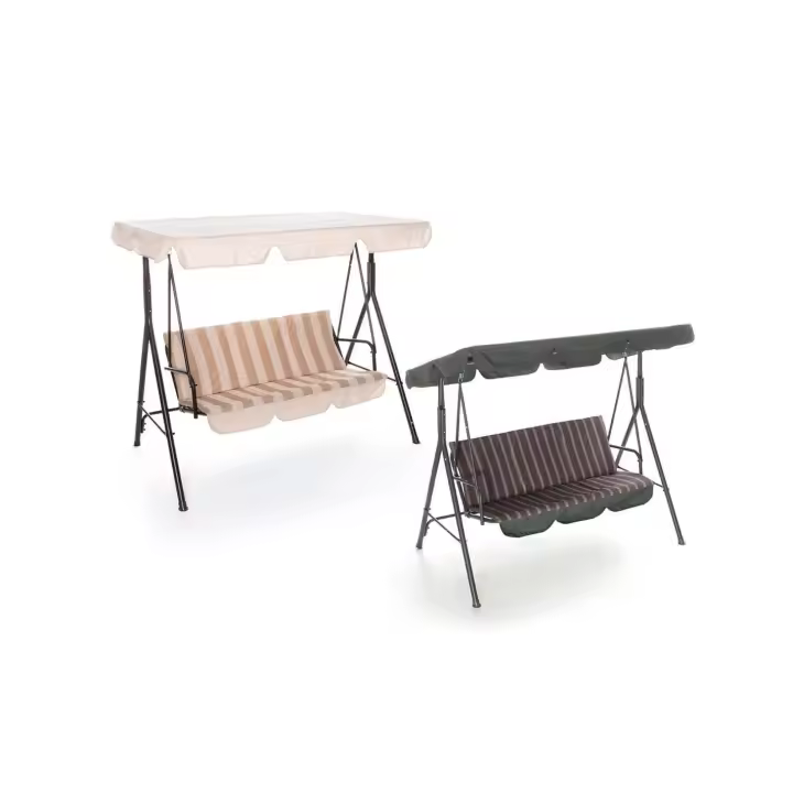 Mediawave Store Rocks Hawaii Estructura de acero pintada con almohadas y sombrilla a rayas Jardín y mejoras para el hogar Decoración exterior Interruptores y hamacas Jardín, jardín, relajación, vida al aire libre, diseño de confort - 1