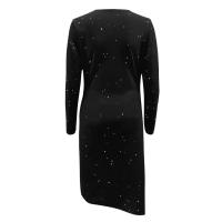 Vestido Elegante Para Mujer De Midi Con Cuello En V Manga Larga Y Aterciopelado Para Fiesta De Noche Y Banquete Vestido De Cocodrilo Con Abertura En La Pierna - details 8