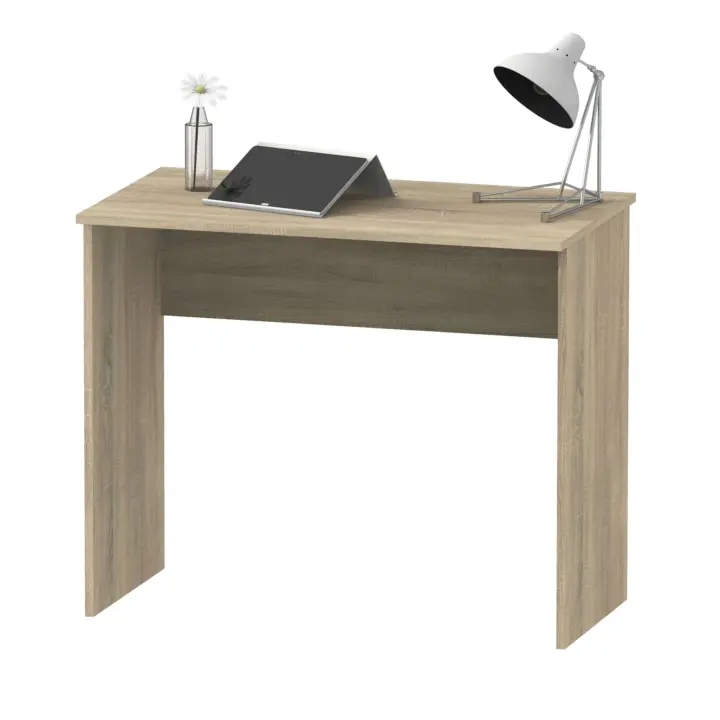 Mesa Escritorio Ideal para Estudio u Oficina Melamina Color Roble Cambrian 90 cm - 1