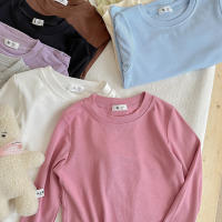 Camiseta De Algodón Para Niños Y Niñas Con Manga Larga En 9 Colores Estilo Casual Solido Base Coat Ropa De Ocio Unisex - details 7