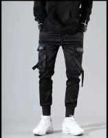Pantalones De Jogger Harem Para Hombre En Color Negro Estilo Streetwear 2023 Pantalones Cargo Casual Con Bolsillos De Moda Oversize Para Verano - details 6
