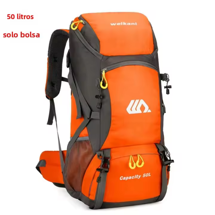 Mochila De Viaje 50L Para Hombres Y Mujeres Mochila Grande De Camping Senderismo Montañismo Deportes Al Aire Libre Impermeable Con Bolsillo Para Zapatos - 1