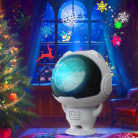 Proyector De Luces Navideñas Con Patrón De Astronauta Mini Escenario Y Copos De Nieve En Blanco Para Decoraciones De Halloween Regalos Para Niños Tipo De Luz LED Forma Redonda Fuente De Alimentación DC - details 1
