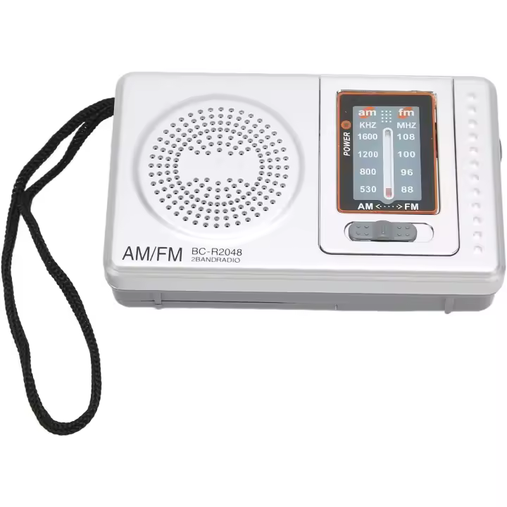 Radio portátil de onda corta, radio transistor AM/FM a batería, con altavoz de graves, sonido claro, amplia gama de aplicaciones, tamaño pequeño para el hogar y la oficina. - 1