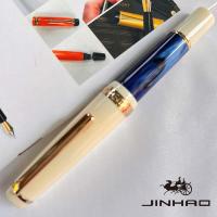 Bolígrafo De Tinta Jinhao 82 Mini En Acrílico Con Nib De Iridium Medio Y Convertidor De Tinta Azul Mar Adelante Corto Bolígrafo De Billetera Para Viajes Con Acabado Dorado - details 3