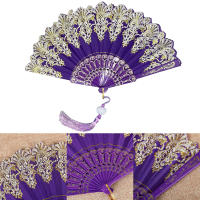 Abanico Plegable Antiguo Chino Para Mujer En Plástico Decoración Japonesa Para El Hogar Negro Rojo Boda Fiesta Danza - details 6