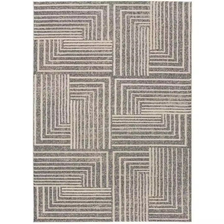 ATTICGO Alfombra de Interior Estilo Geométrico en Gris - PAULA 2888 | 80X150, 140X200, 160X230 cm - 1