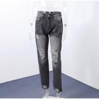 Jeans Rectos Para Mujer Moda Alta Cintura Washed Skinny Ropa Trasera Ropa De Lady Commuter Pantalones Delgados Con Agujeros Tendencia De Moda 2025 - details 18