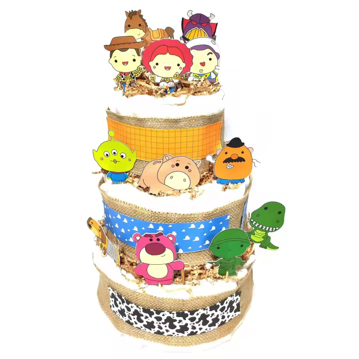 Tarta de pañales jungla y otras temáticas| Pañales | Regalos recién nacidos | Regalos bebés | Lulamuk - 1