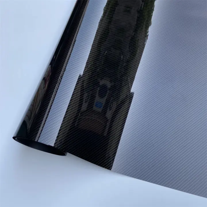 Película De Fibra De Carbono 9D Plateado Oro Brillante PET Para Emparejamiento De Vehículos Motocicletas Techo Alas Traseras Espejos Con Válvula De Escape - 1