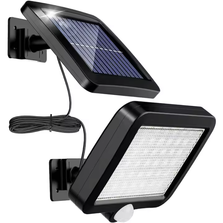 Lámpara solar: Luz solar para Exterior con sensor de Movimiento de 56 LED, Luz solar de Jardín impermeable IP65 de 120 ° con cable de 5 m SSIT - 1