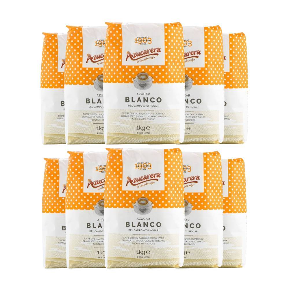 Azúcar blanco Azucarera 1 kg pack de 10 paquetes