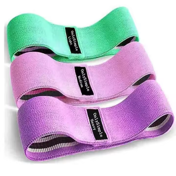 Bandas de tela, bandas de resistencia para fiestas con 3 niveles de resistencia, elásticos deportivos para yoga, pilates, fiestas, sentadillas y glúteos - 1