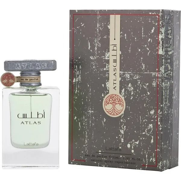 Atlas Lattafa Eau de Parfum 55ml · Perfume Unisex de Lujo · Fragancia Amaderada y Especiada con Toques Orientales · Aroma Intenso, Sofisticado y Duradero · Perfume Árabe Premium de Alta Proyección