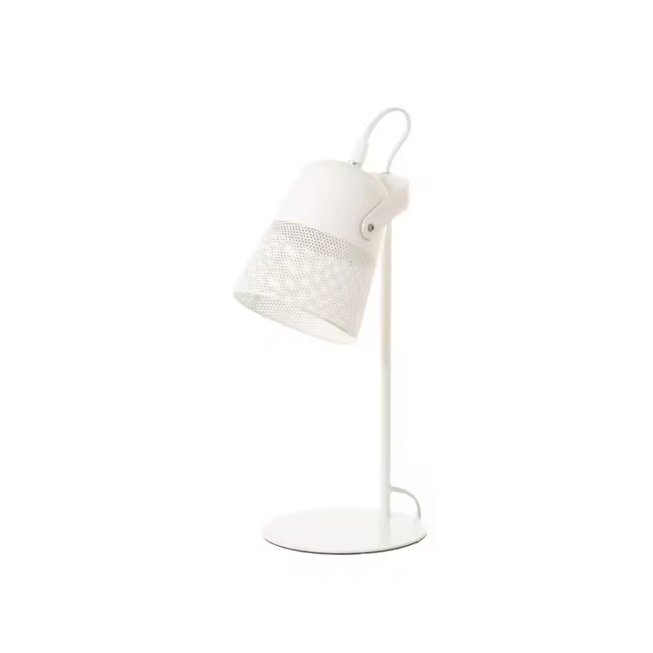 Lámpara foco calado vintage de metal blanca de 38 cm-DAMDAM GO - 1