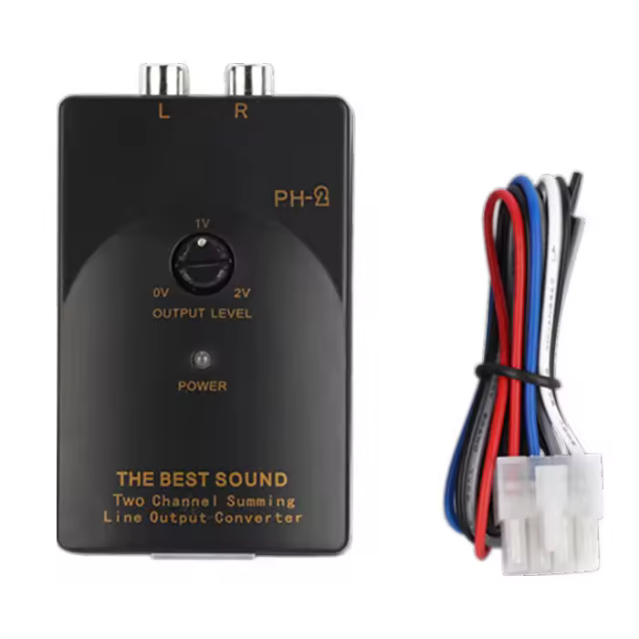 Convertidor De Audio Alto a Bajo De Alta Calidad 12V 2 Canales Para Coche Con Salida RCA Para Altavoces De Estéreo De Radio De Coche - 1
