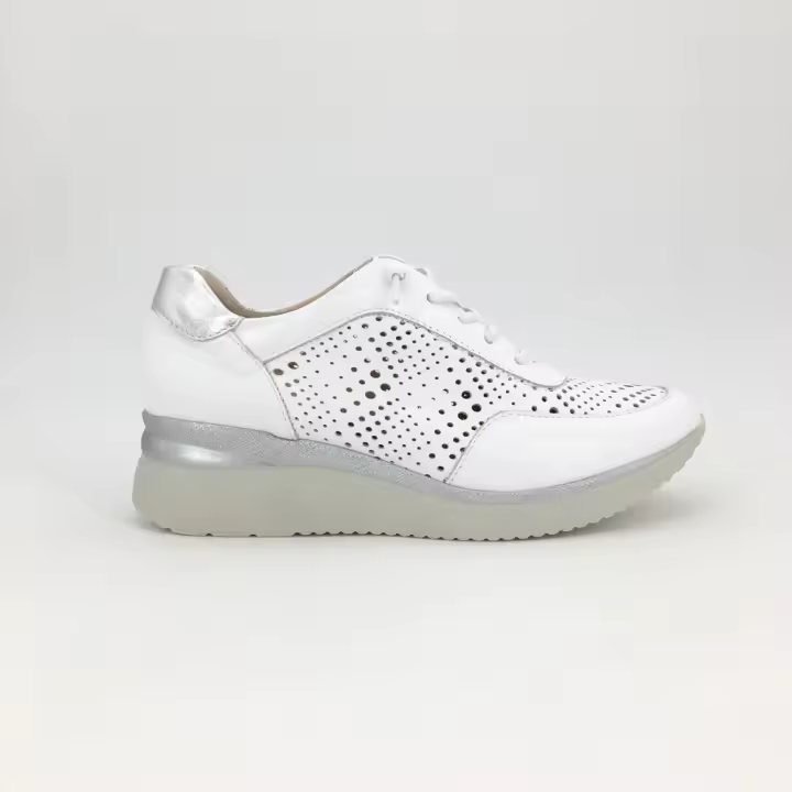 Deportivo de Pitillos para mujer, mod.10431, Deportivo en napa con picados y cordón elástico, con plantilla acolchada muy cómodo - 1