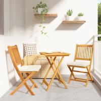 Conjunto de Comedor Exterior vidaXL Blanco Crema Madera Estándar - details 0