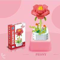 Juego De Bloques De Construcción De Bouquet De Flores Simulación ( Girasol Rosa Tulipán) Juguete Para Mujeres Decoración De Escritorio Romántica Regalos Para Niñas - details 15