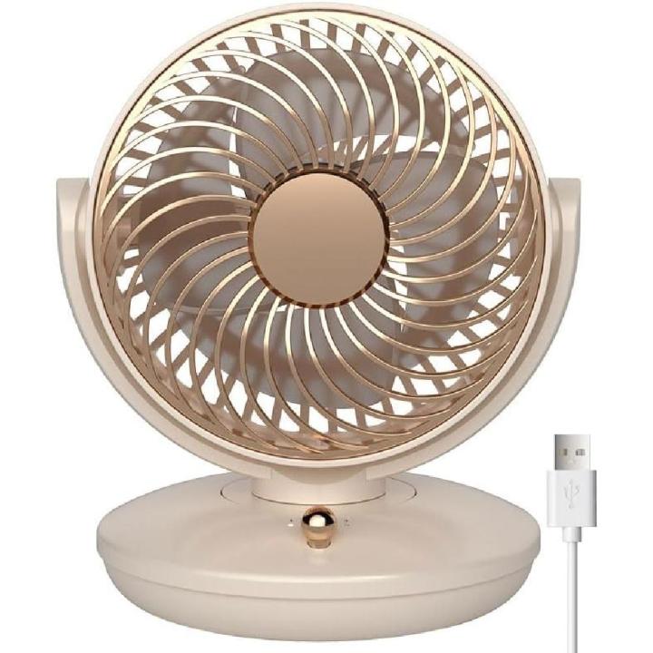 Mini ventilador oscilante color beige, recargable, batería de larga duración, pequeño ventilador portátil, ventilador… — oferta en Miravia