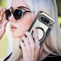 Funda De Cuero Magnética Para Google Pixel 9 pro XL 8A 7A Con Ranura Para Tarjetas Y Carga Inalámbrica Magsafe Cubierta Protectora Trasera Transparente - details 7